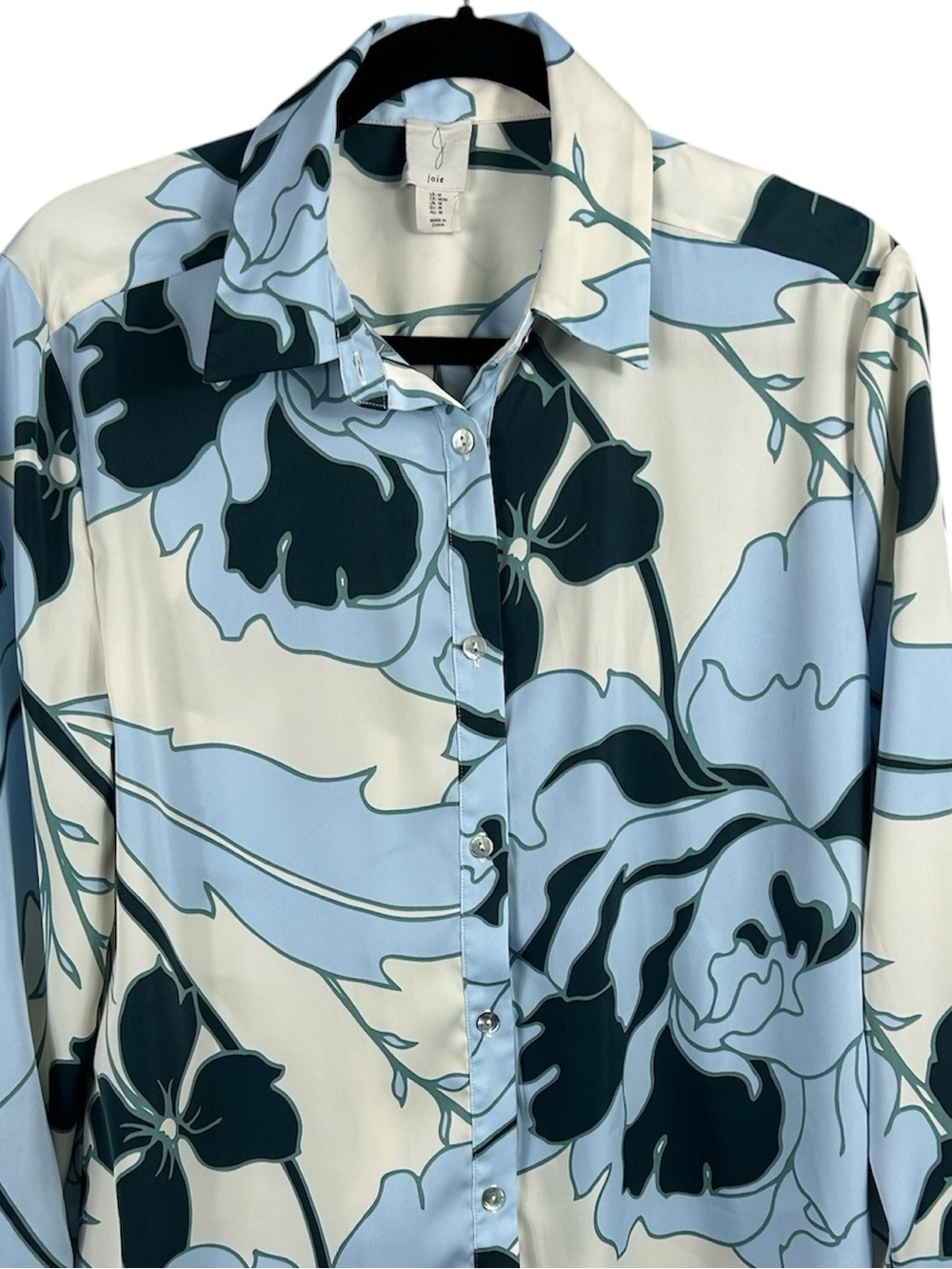 Joie Abstract Floral Button-Up Blouse Size M - Picture 3 of 7